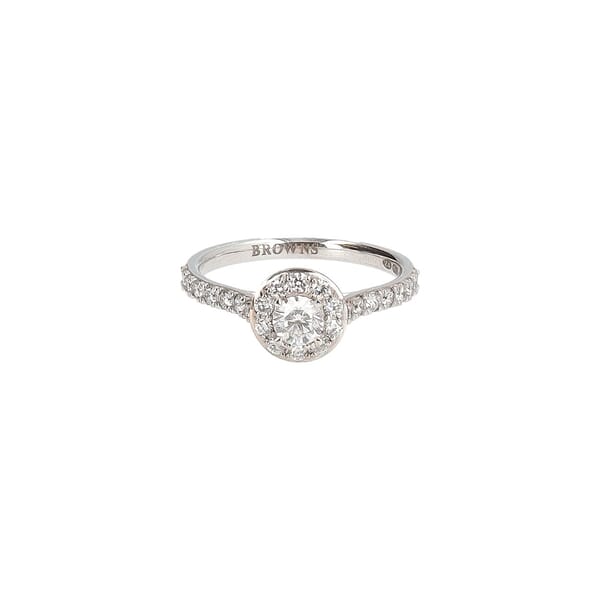 Gold Diamond Halo Engagement Ring