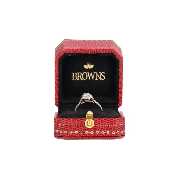 Gold Diamond Halo Engagement Ring