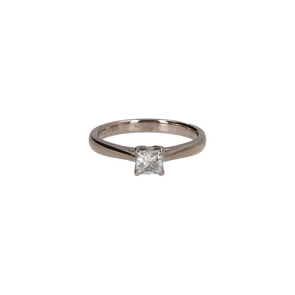 White Gold Princess Diamond Solitaire Ring