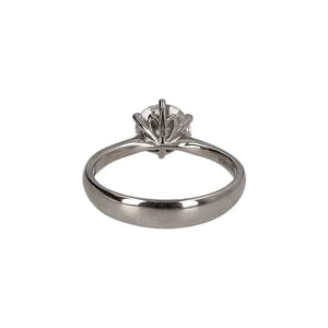 Platinum Solitaire Diamond Protea Ring, view 3
