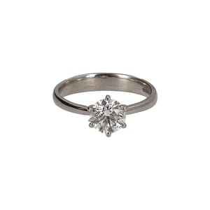 Platinum Solitaire Diamond Protea Ring