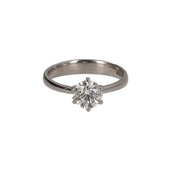 Platinum Solitaire Diamond Protea Ring