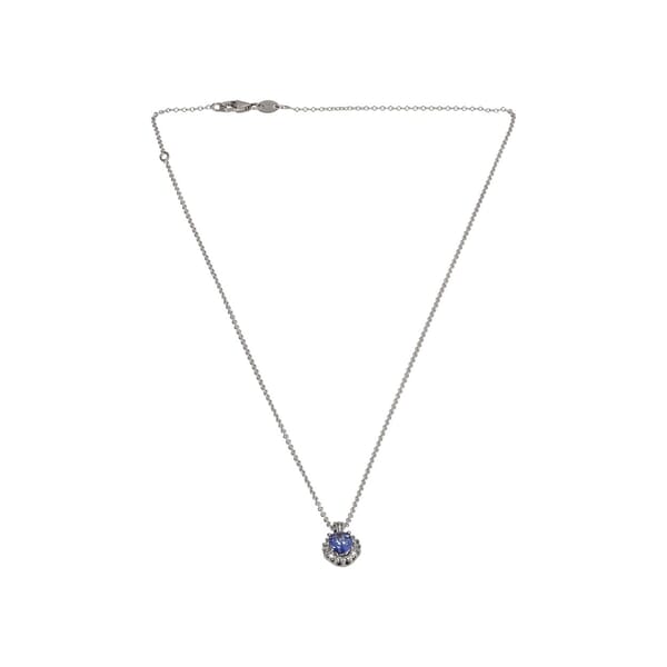 White Gold Tanzanite/Diamond Cluster Pendant
