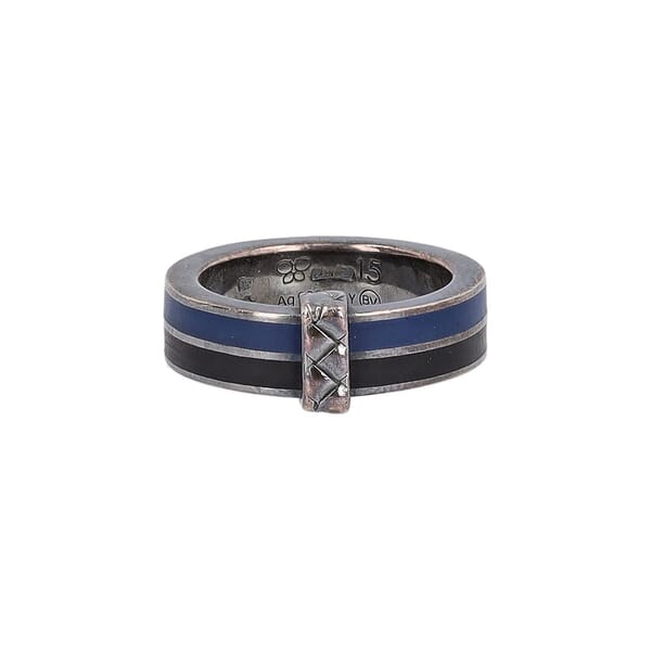 Sterling Silver Ring Blue/Black