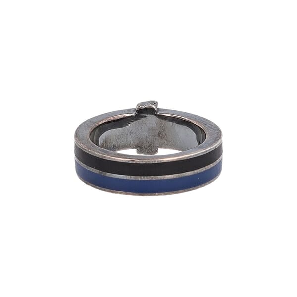 Sterling Silver Ring Blue/Black