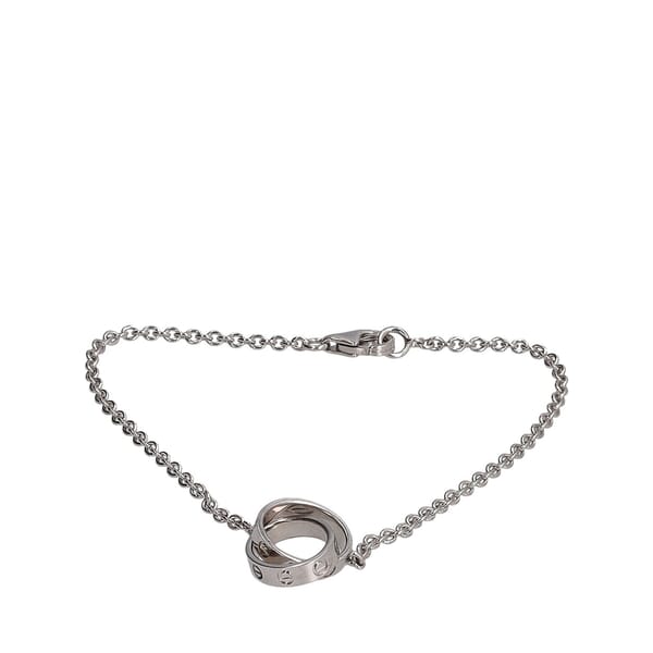 White Gold Love Bracelet On Chain