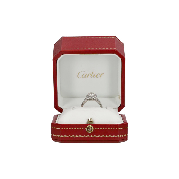 Platinum Destinee Halo Solitaire Diamond Ring
