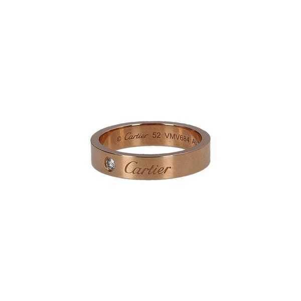 Rose Gold One Diamond Love Ring