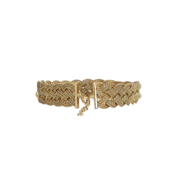 Metal 1970 Braided Crystal Choker Necklace