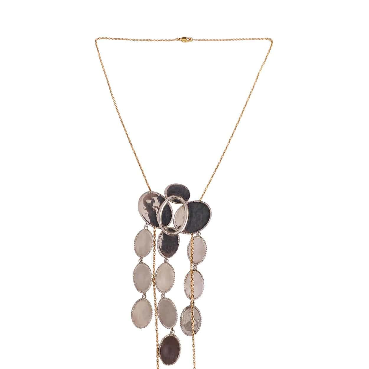 CELINE Vintage Coin Necklace Silver/Gold Tone | Luxity