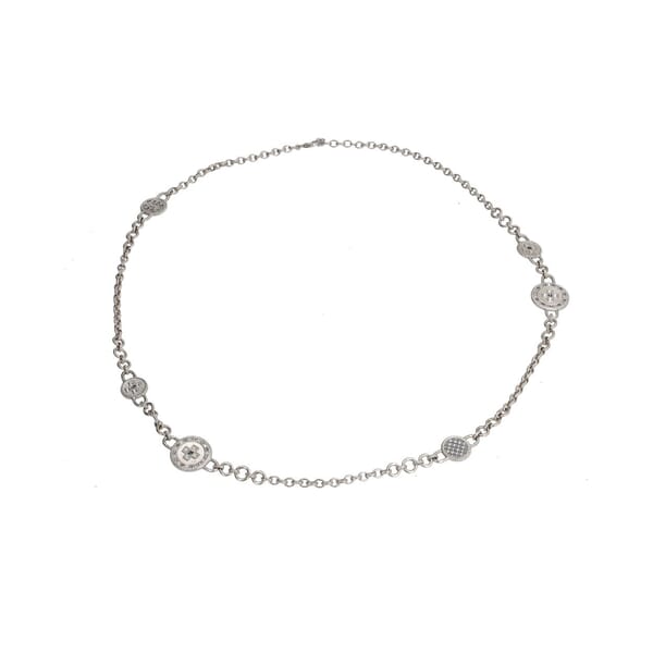 Metal/Crystal CC Chain Necklace