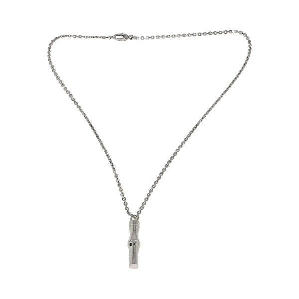 GUCCI Sterling Silver Bamboo Pendant Necklace | Luxity