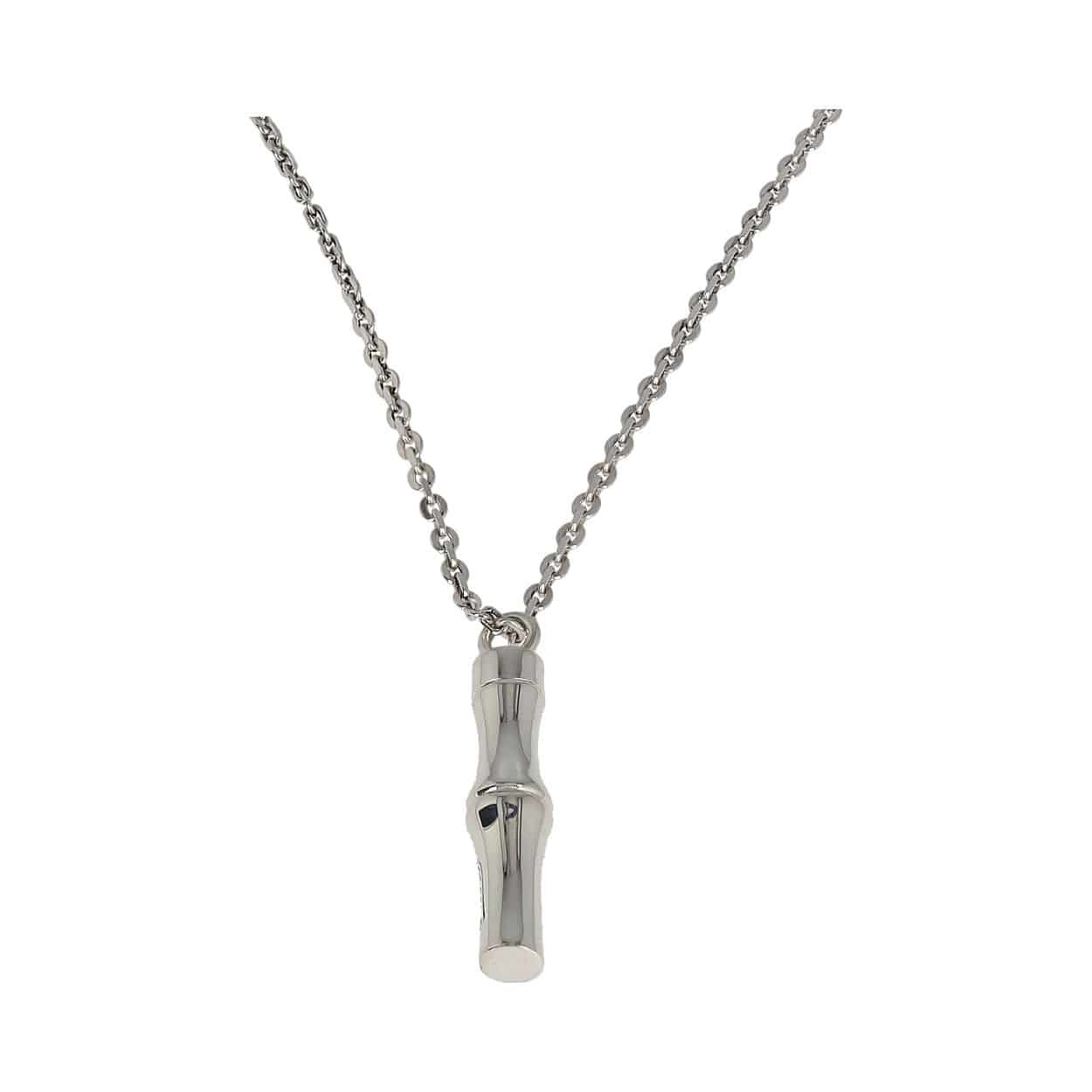アクセサリー GUCCI Bamboo Charm Silver Necklace GUCCI Sterling Silver Bamboo Pendant Necklace | Luxity