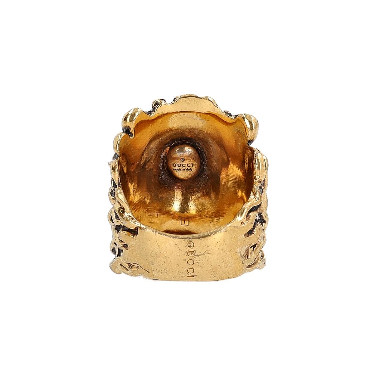 GUCCI Lion Head Ring Gold Tone | Luxity