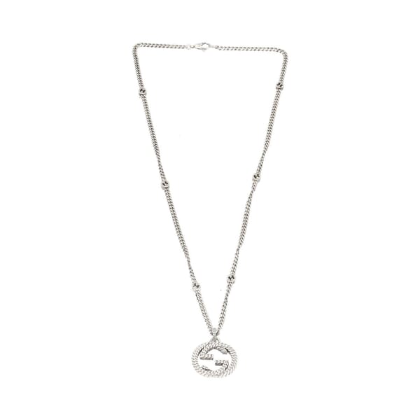 Sterling Silver Interlocking GG Pendant Necklace