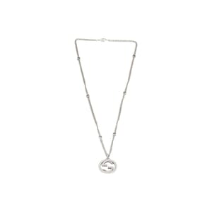 Sterling Silver Interlocking GG Pendant Necklace