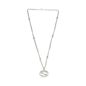 Sterling Silver Interlocking GG Pendant Necklace, view 2