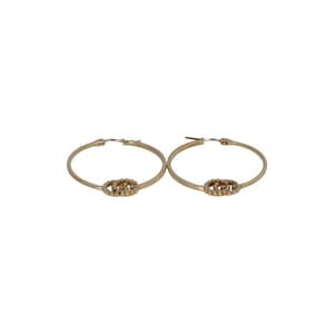 Gold/Diamond GG Running Hoop Earrings