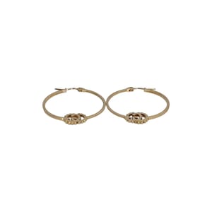Gold/Diamond GG Running Hoop Earrings, view 2