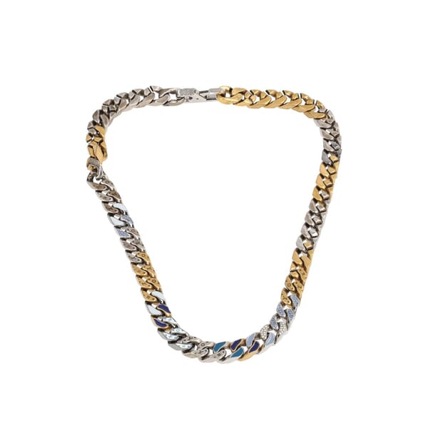 Metal Enamel Chain Links Necklace Multicolor