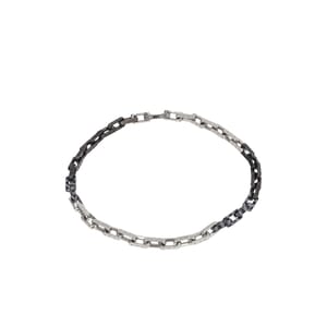 Monogram Chain Necklace Silver Tone/Black, view 2