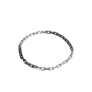 Monogram Chain Necklace Silver Tone/Black