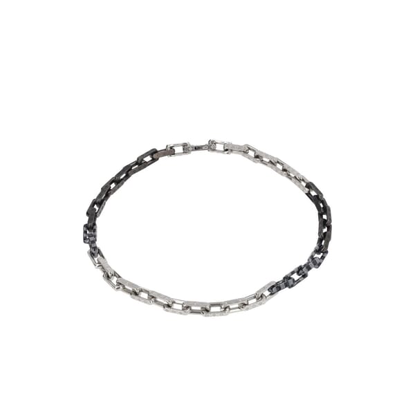 Monogram Chain Necklace Silver Tone/Black