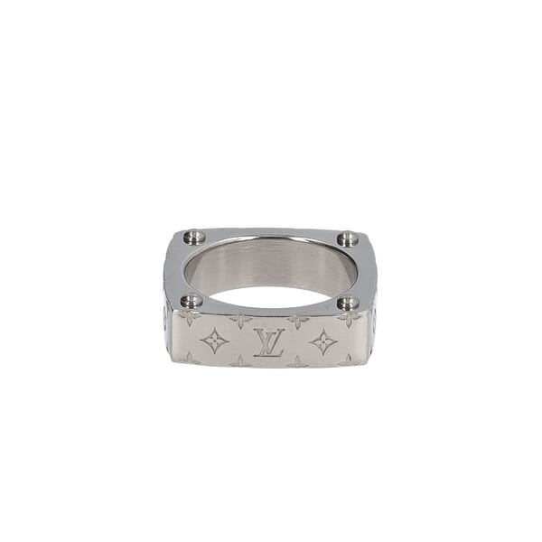 Monogram Bold Ring Silver Tone