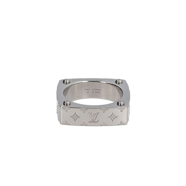 Monogram Bold Ring Silver Tone