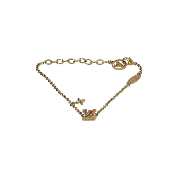 Metal/Crystal LV Iconic Bracelet Gold Tone