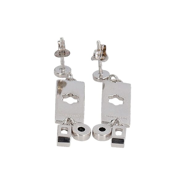 Sterling Silver Star Dangle Two Stone Earrings