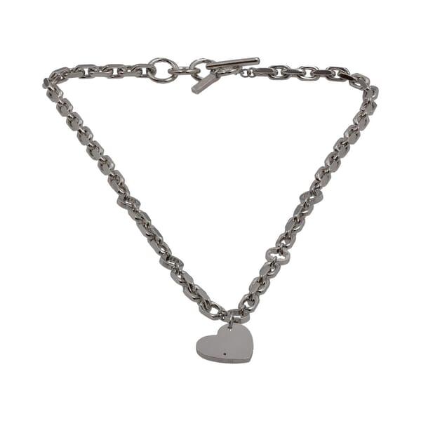 Sterling Silver Star Chain Necklace Heart Pendant