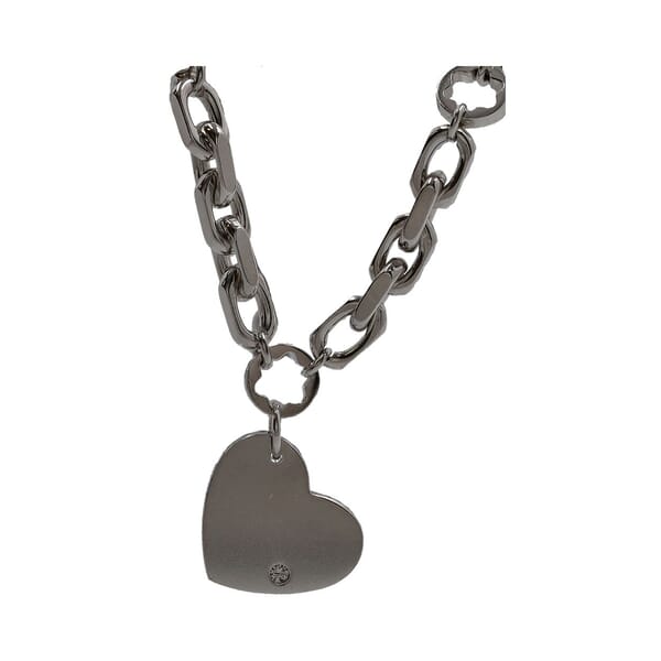 Sterling Silver Star Chain Necklace Heart Pendant