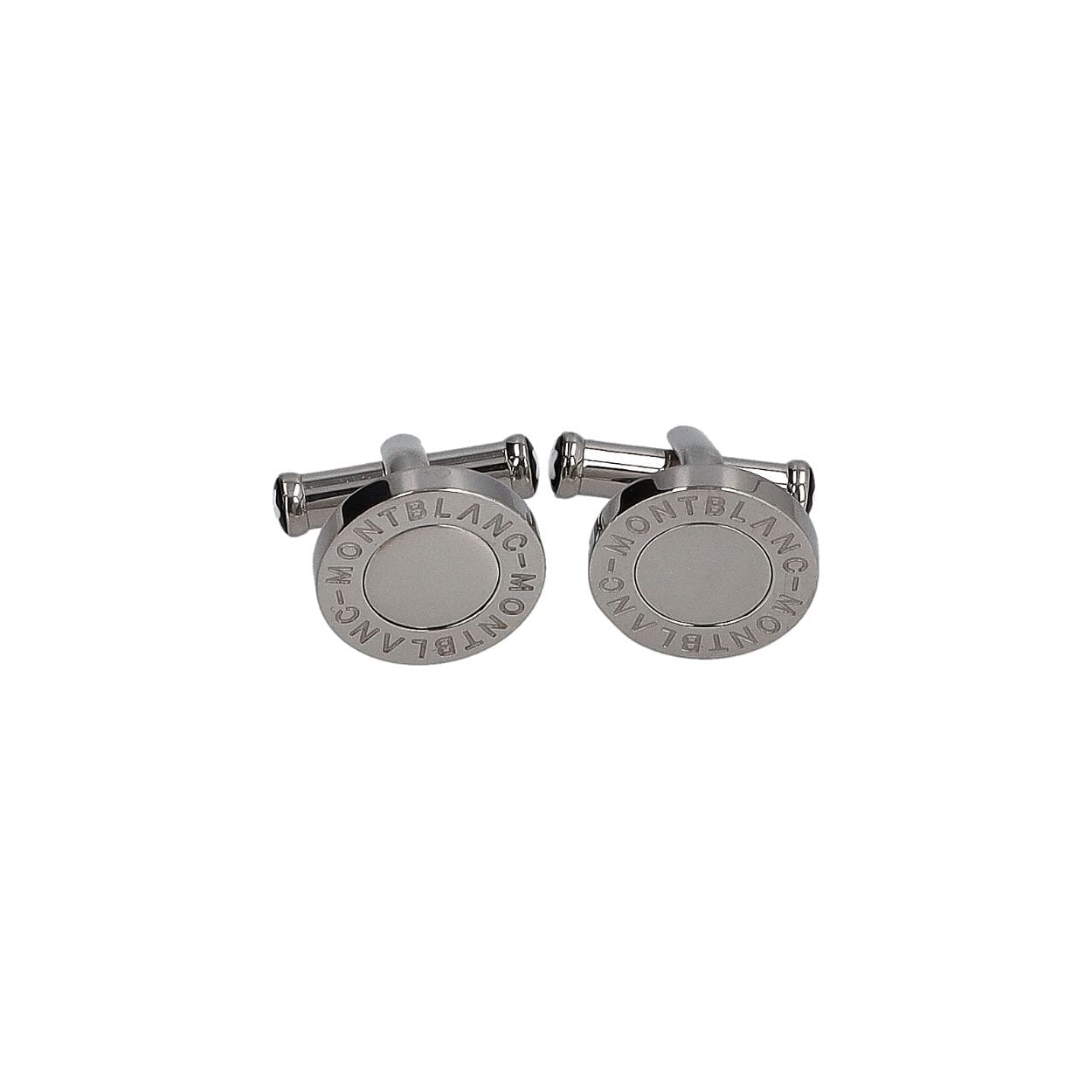 Stainless Steel Meisterstuck Round Cufflinks Silver Tone