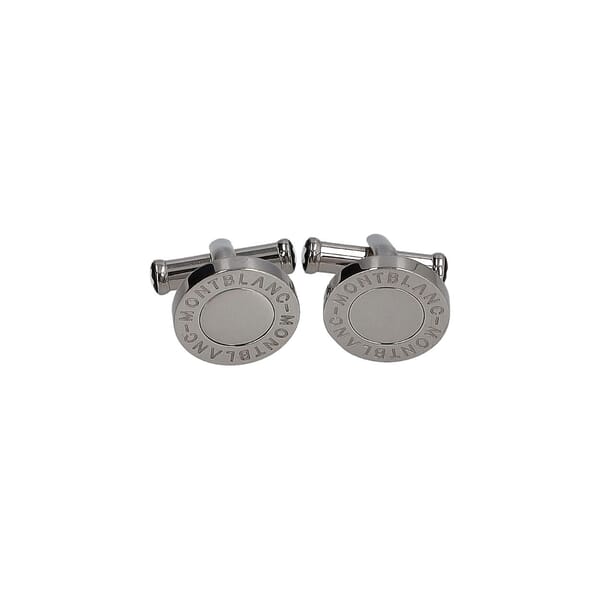 Stainless Steel Meisterstuck Round Cufflinks Silver Tone