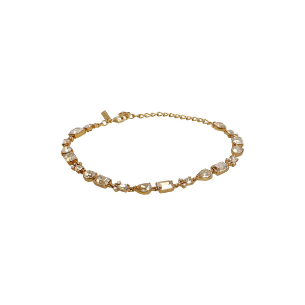 Crystal Collar Necklace Gold Tone