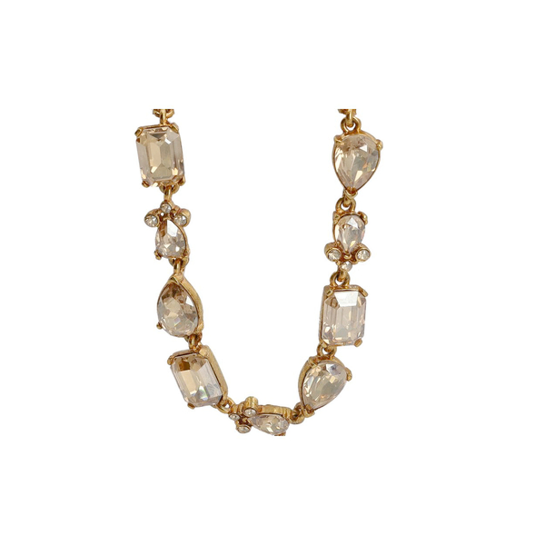 Crystal Collar Necklace Gold Tone