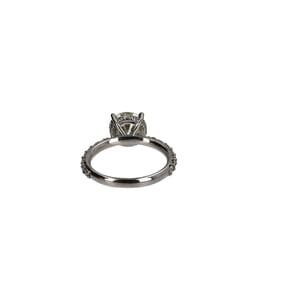 Platinum Diamond Solitaire/Hidden Halo Custom Engagement Ring, view 3