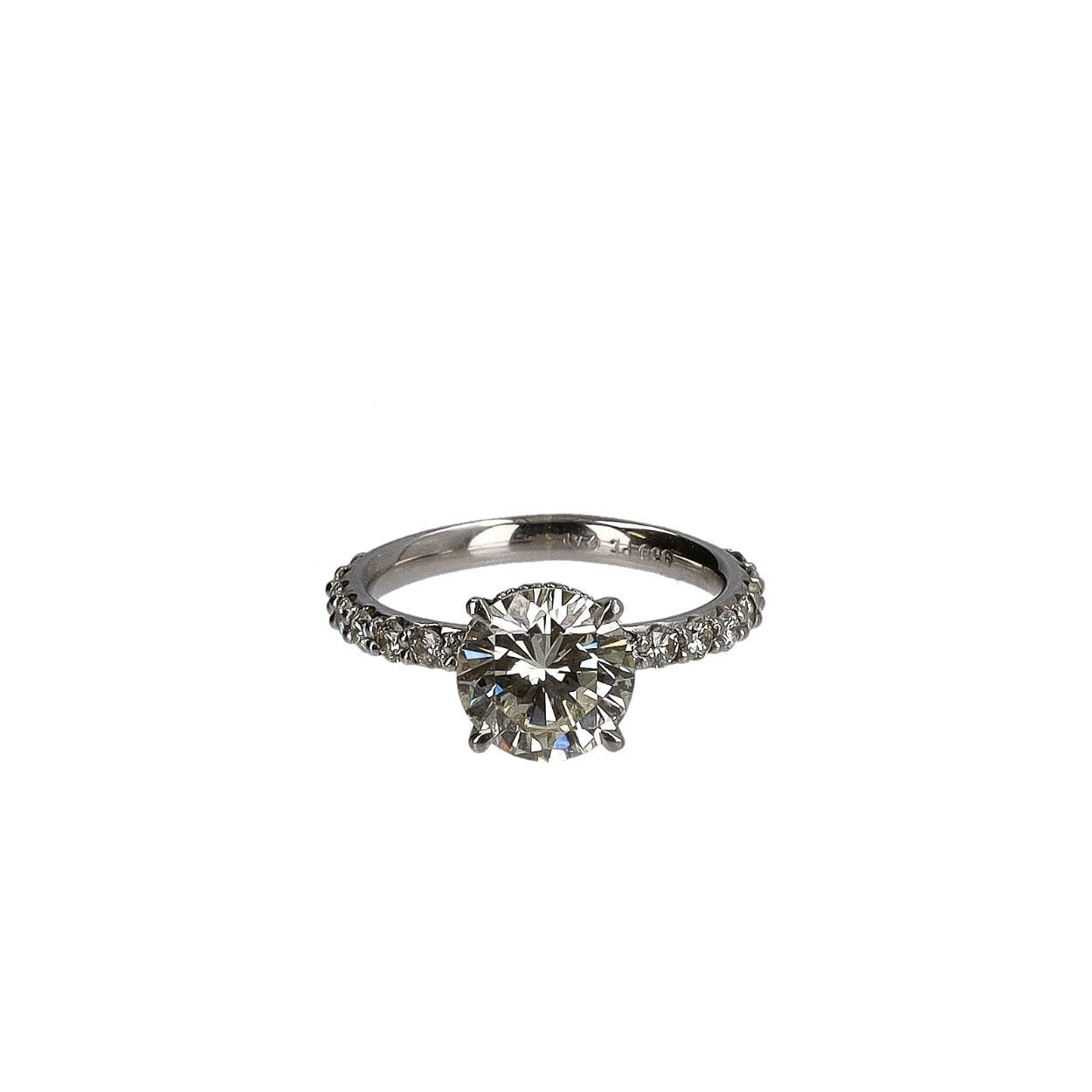 Platinum Diamond Solitaire/Hidden Halo Custom Engagement Ring