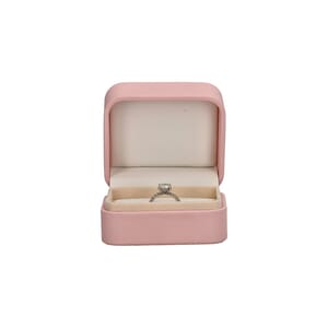 Platinum Diamond Solitaire/Hidden Halo Custom Engagement Ring, view 2