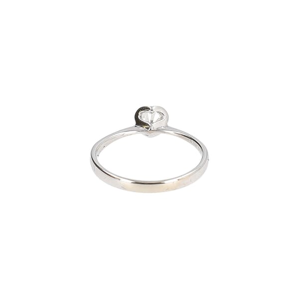 White Gold Cushion Cut Diamond 2Hearts Ring
