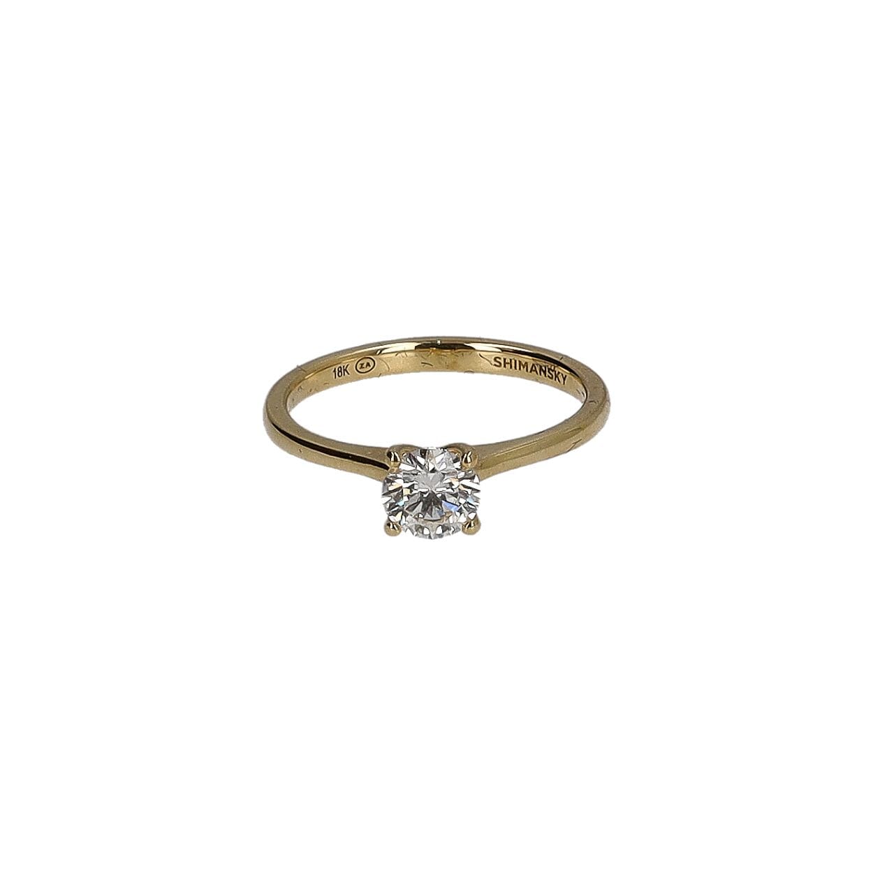 Gold Diamond Solitaire Victoria Engagement Ring