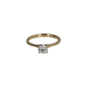 Gold Diamond Solitaire Victoria Engagement Ring