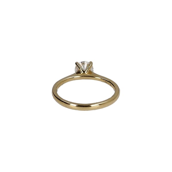 Gold Diamond Solitaire Victoria Engagement Ring
