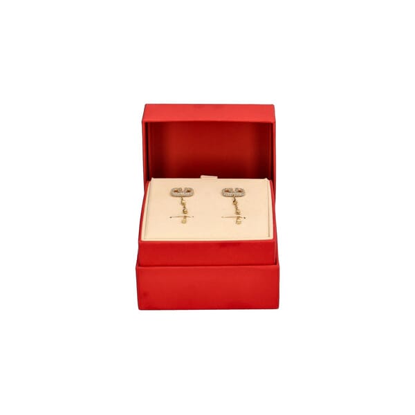 GARAVANI Crystals VLogo Signature Drop Earrings Gold Tone