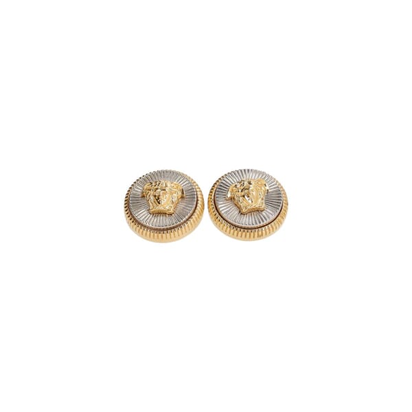Metal Medusa Stud Earrings Gold/Silver Tone