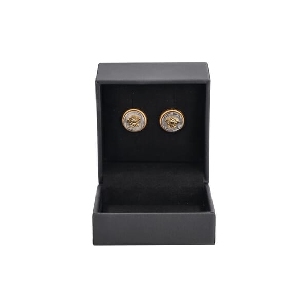 Metal Medusa Stud Earrings Gold/Silver Tone