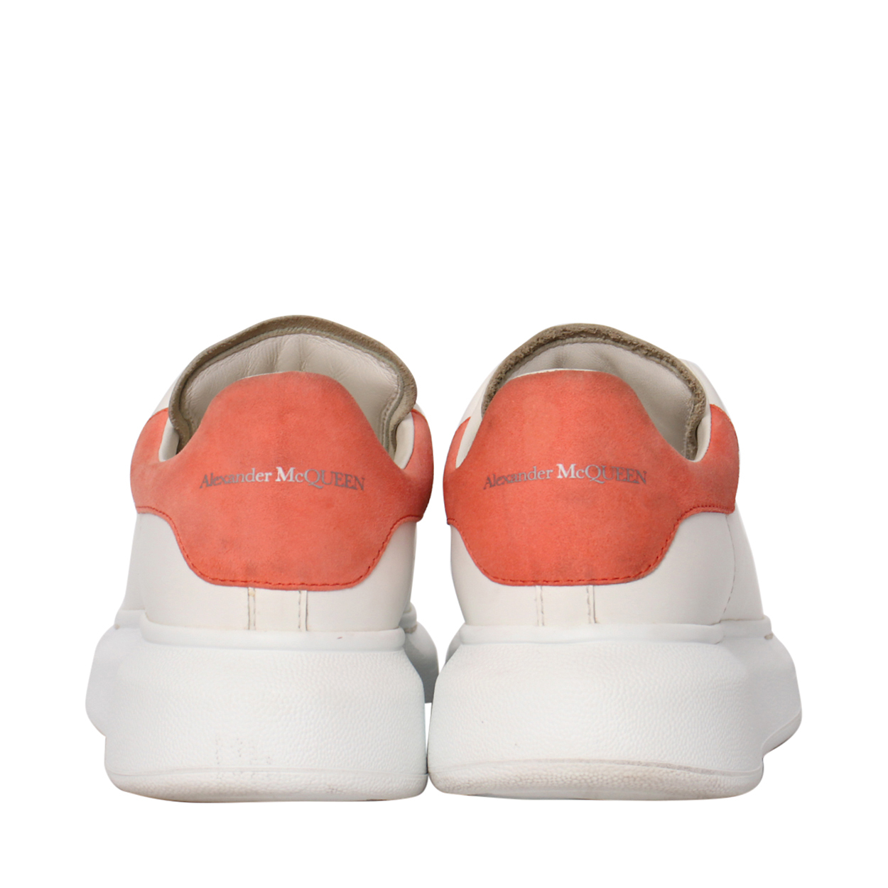 ALEXANDER MCQUEEN Leather Oversized Sneakers White/Orange