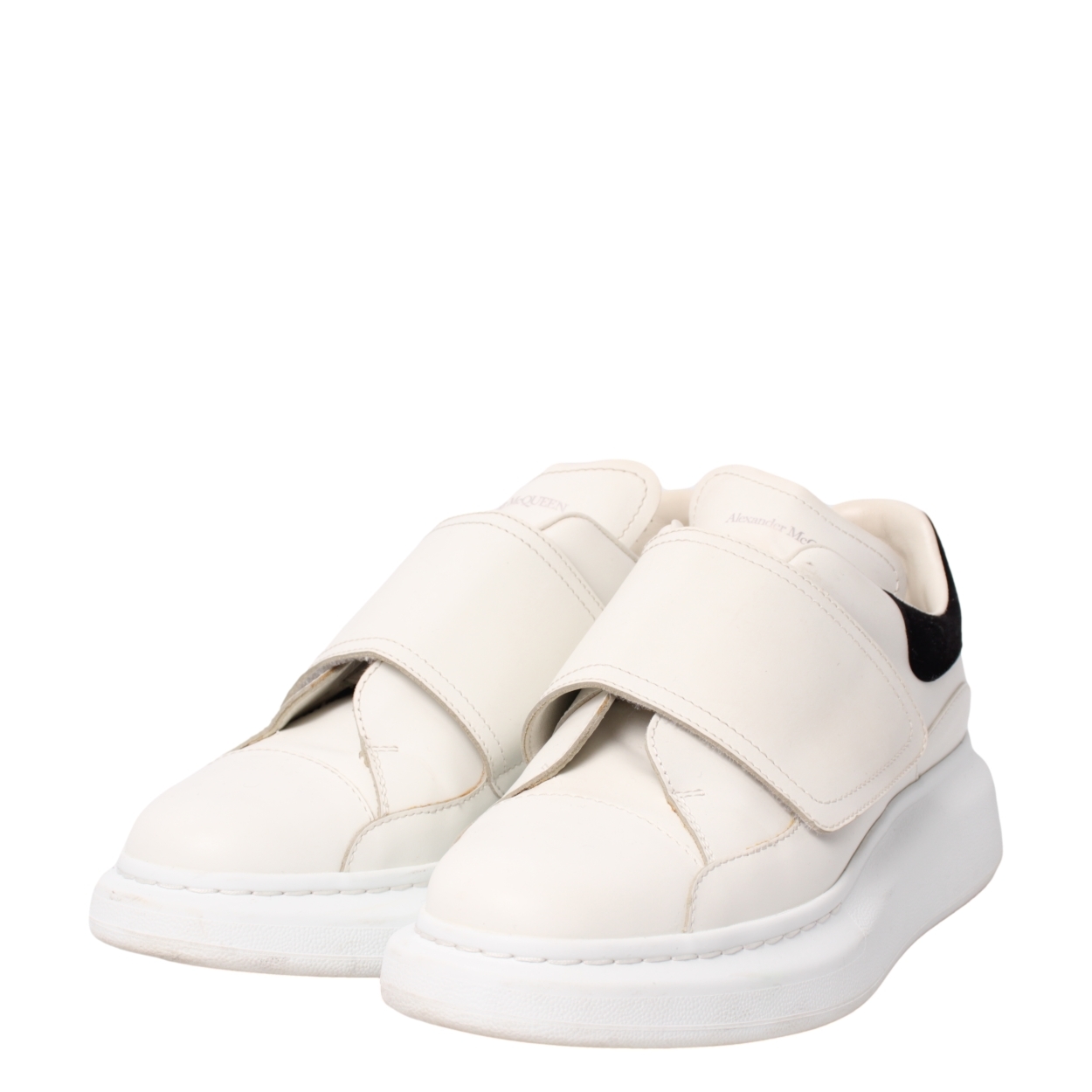 ALEXANDER MCQUEEN Leather Velcro Oversized Sneakers White | Luxity