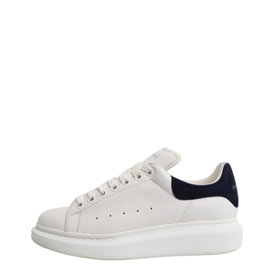 Leather Oversized Sneakers White/Navy, view 2